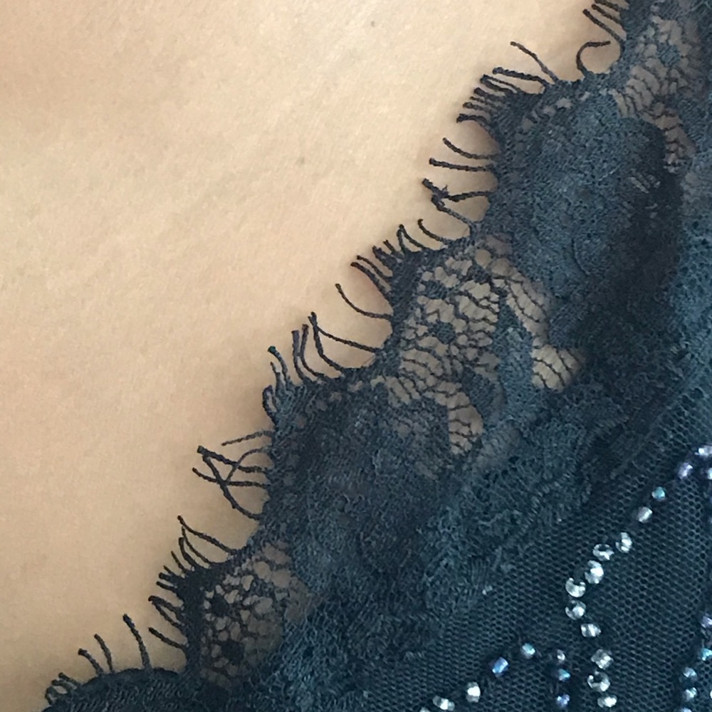 Free People Sm Beaded Sheer Black Racerback Cami - Picture 5 of 16